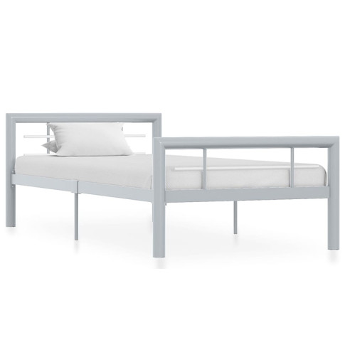 Szare loftowe łóżko metalowe Hagrix