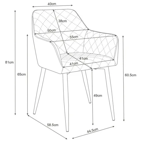 Wymiary krzesła z kompletu Wanja