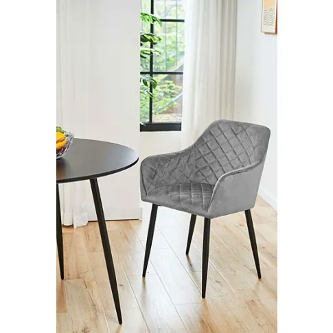 Wizualizacja szarego krzesła z kompletu Wanja