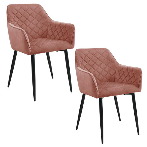 Komplet 2 różowych krzeseł Wanja
