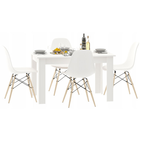 Biały zestaw stół z krzesłami Etos