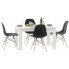 Biały skandynawski stół z 4 czarnymi krzesłami - Etos
