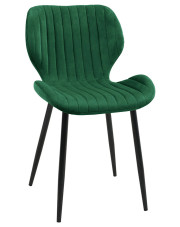 Nowoczesne krzesło welurowe butelkowa zieleń - Oferion 3X w sklepie Edinos.pl