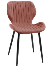 Minimalistyczne różowe krzesło z welurową tapicerką - Oferion 3X w sklepie Edinos.pl