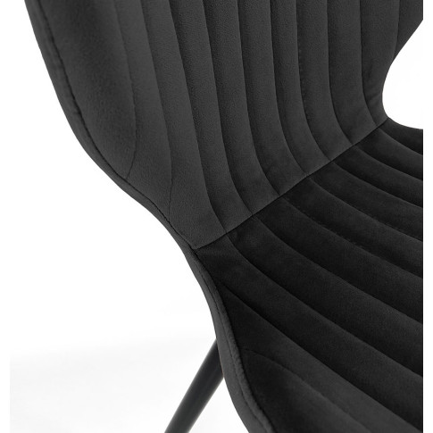 Welurowe czarne krzesło Oferion 3X