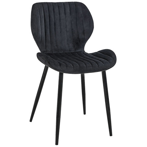 Tapicerowane czarne krzesło z kompletu Oferion 4X