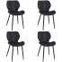 Komplet czterech czarnych welurowych krzeseł Oferion 4X