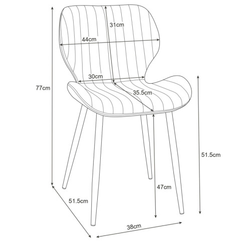 Wymiary krzesła z kompletu Oferion 4X