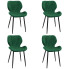 4 krzesła z welurowego kompletu Oferion 4X butelkowa zieleń
