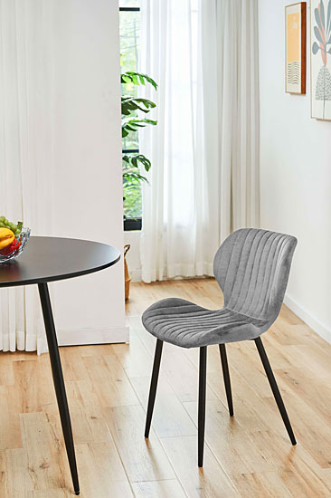 Wizualizacja szarego krzesła z kompletu Promis 4X