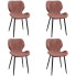 Różowy komplet 4 welurowych krzeseł - Oferion 4X