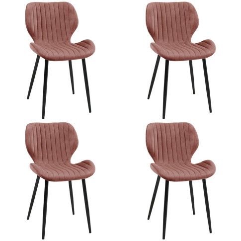 Komplet 4 różowych krzeseł Oferion 4X