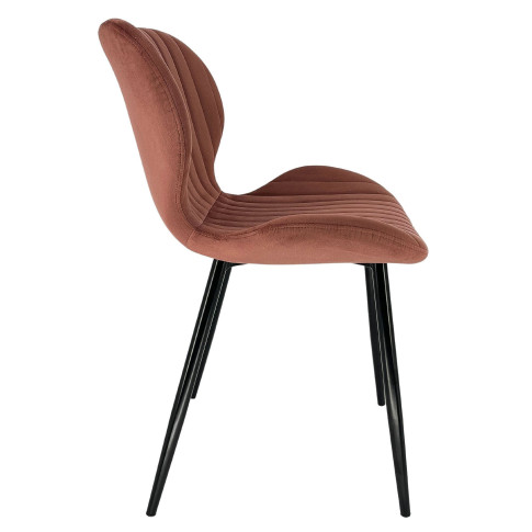 Welurowe krzesło z kompletu Oferion 4X różowe