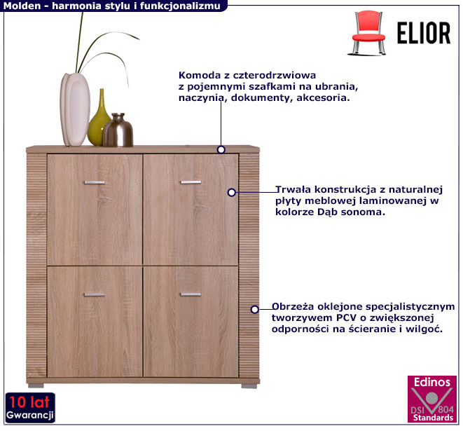 Komoda czterodrzwiowa dąb sonoma Donet 6X