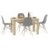 Stół dąb sonoma z 4 szarymi krzesłami do kuchni i jadalni Etos
