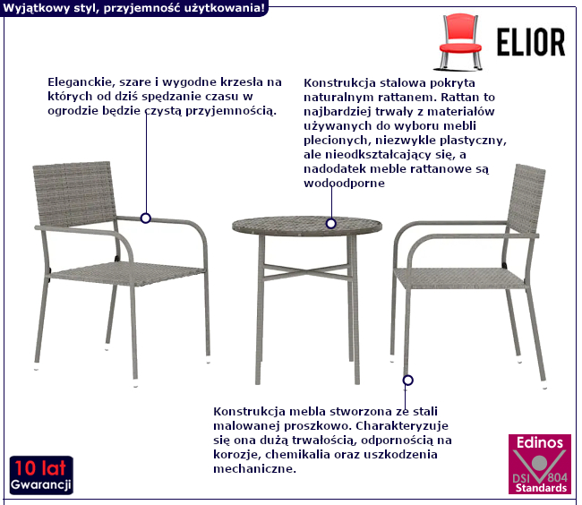 Zestaw mebli ogrodowych Ahel 3X