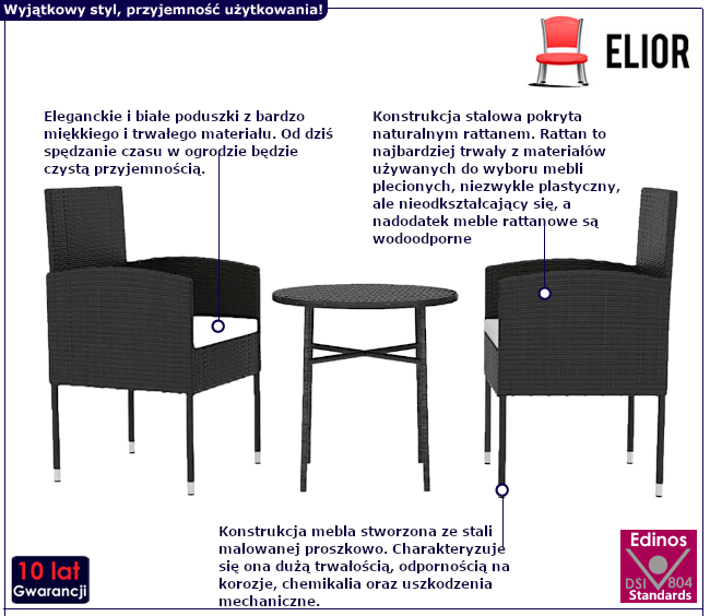 Zestaw mebli ogrodowych Fibi 3X