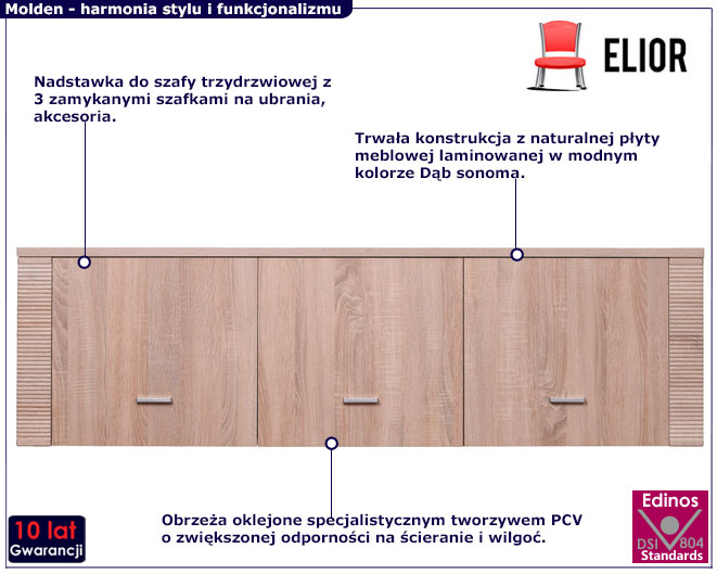 Nadstawka do szafy dąb sonoma Molden 14X