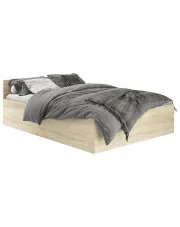 Pojedyncze łóżko z materacem 90x200 dąb sonoma - Tamlin 3X w sklepie Edinos.pl