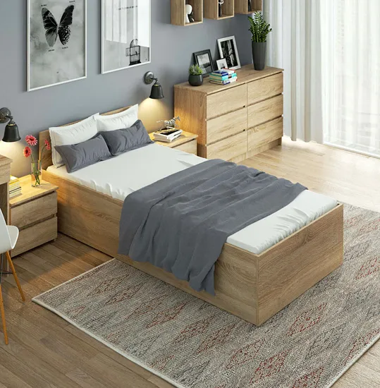 Wizualizacja łóżka Esperox 3X 90x200 dąb sonoma