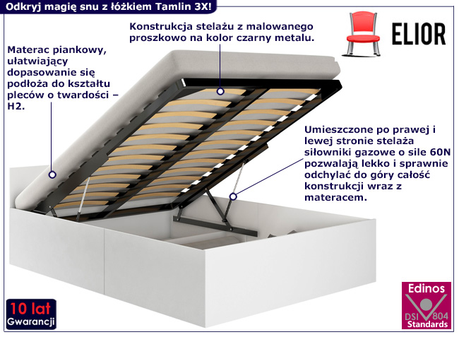 Białe łóżko Esperox 3X 100x200