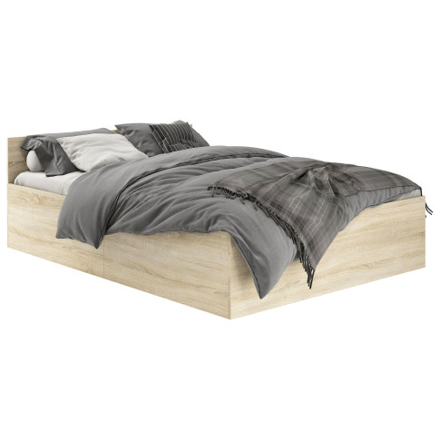 Rozkładane łóżko z materacem 120x200 dąb sonoma Tomlin 3X