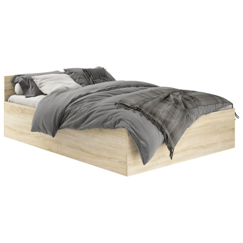 Młodzieżowe łóżko z materacem 140x200 dąb sonoma Tamlin 3X