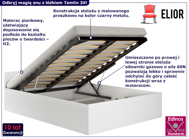 Białe łóżko Tamlin 3X 160x200