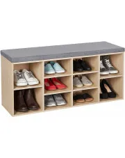 Nowoczesna szafka na buty z siedziskiem dąb - Caserta w sklepie Edinos.pl