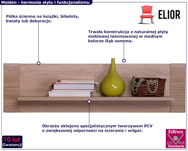 Półka ścienna dąb sonoma Donet 20X