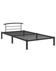 Czarne metalowe łóżko  pojedyncze 90 x 200 cm - Veko w sklepie Edinos.pl