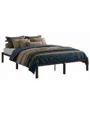 Czarne metalowe łóżko w stylu loftowym 140x200 cm - Mohn w sklepie Edinos.pl