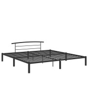 Czarne duże łóżko metalowe w stylu loft 180 x 200 cm - Veko