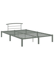Szare metalowe łóżko w stylu industrialnym 140 x 200 cm - Veko w sklepie Edinos.pl