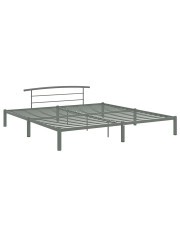 Szare metalowe łóżko dla dwóch osób 180 x 200 cm - Veko w sklepie Edinos.pl