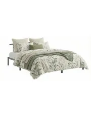 Szare metalowe łóżko dla dwóch osób 180 x 200 cm - Mohn w sklepie Edinos.pl