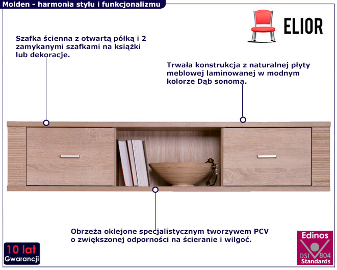 Półka ścienna dąb sonoma Donet 24X