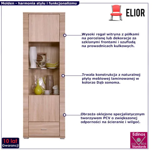 Wysoka witryna dąb sonoma Molden 25X