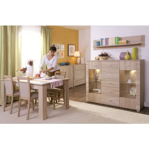 Wizualizacja aranżacji z rozkładanym stołem Molden 27X