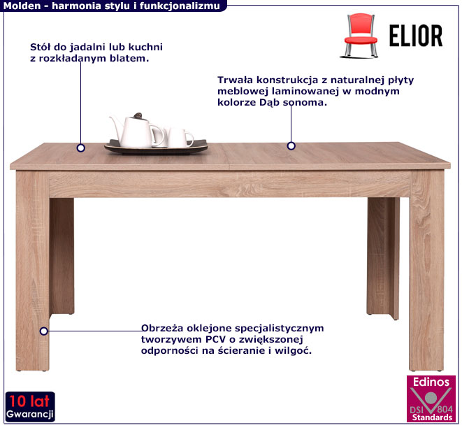 Stół rozkładany dąb sonoma Donet 27X