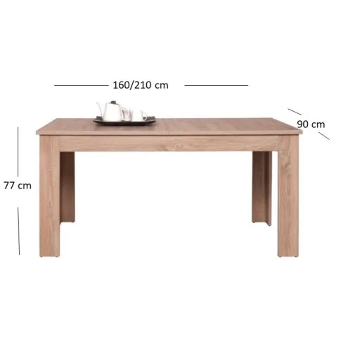 wymiary stołu rozkładanego dąb sonoma Molden 27X