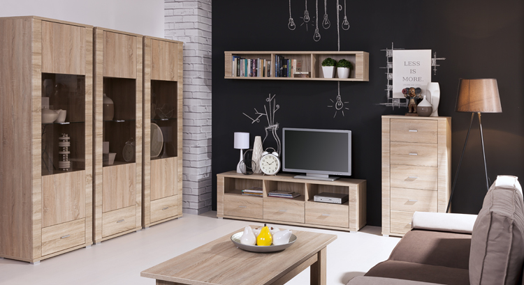 Aranżacja wnętrza z szafką rtv Donet 30X