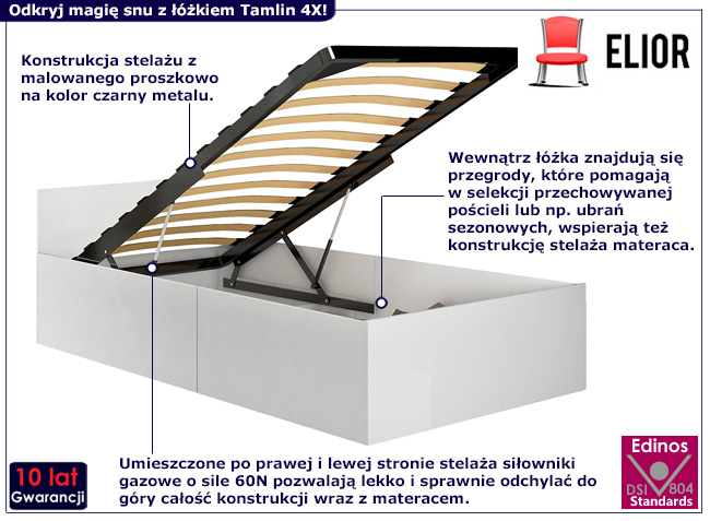Łóżko Esperox 4X 90x200 kolor biały