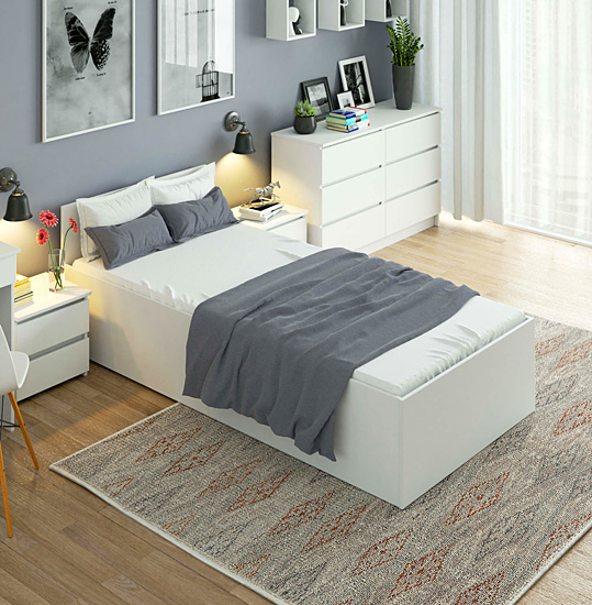 Wizualizacja łóżka Tamlin 4X 90x200 kolor biały