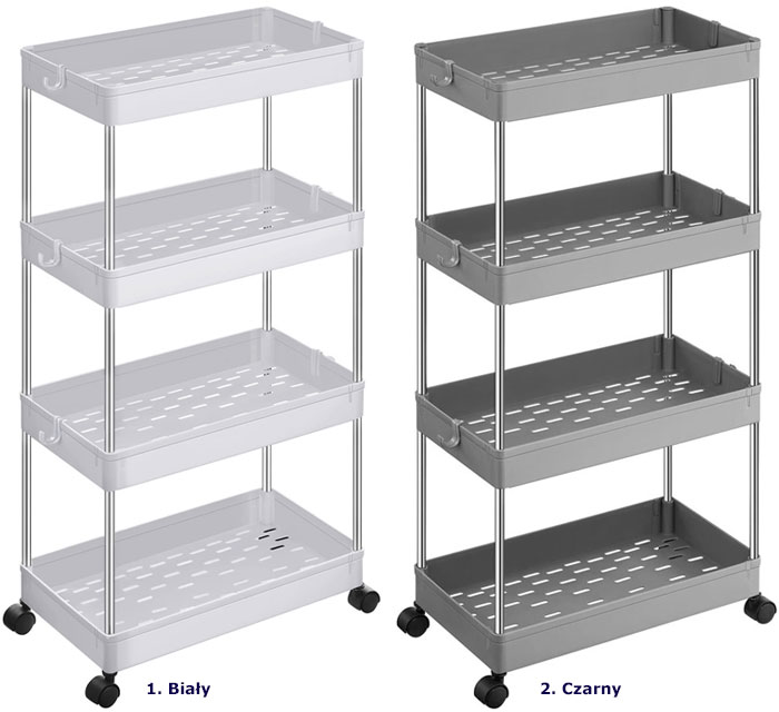 Wersje kolorystyczne regału na kółkach Zonex 4X