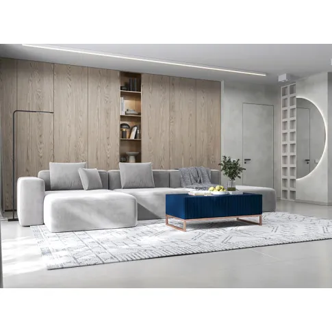 Aranżacja z frezowanym stolikiem kawowym granatowym Irving 9X