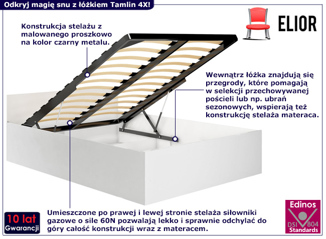 Łóżko Tamlin 4X 100x200 kolor biały