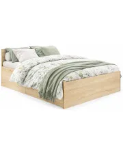 Łóżko z pojemnikiem i podnoszonym stelażem 120x200 dąb sonoma - Esperox 4X w sklepie Edinos.pl