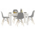 Biały prostokątny stół kuchenny z krzesłami Rezo