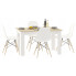 Stół kuchenny biały + dąb sonoma i białe krzesła - Rezo